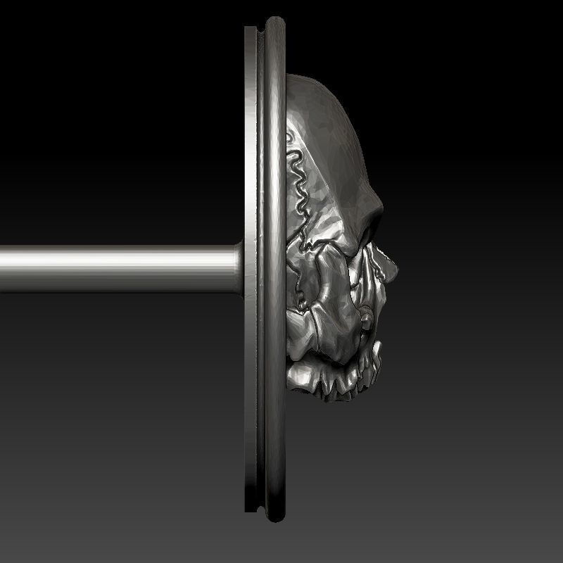 skull earrings studs 3D print model_8