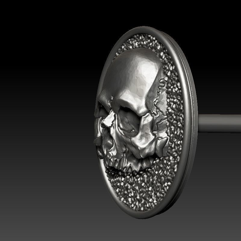 skull earrings studs 3D print model_4