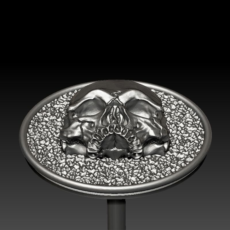 skull earrings studs 3D print model_14