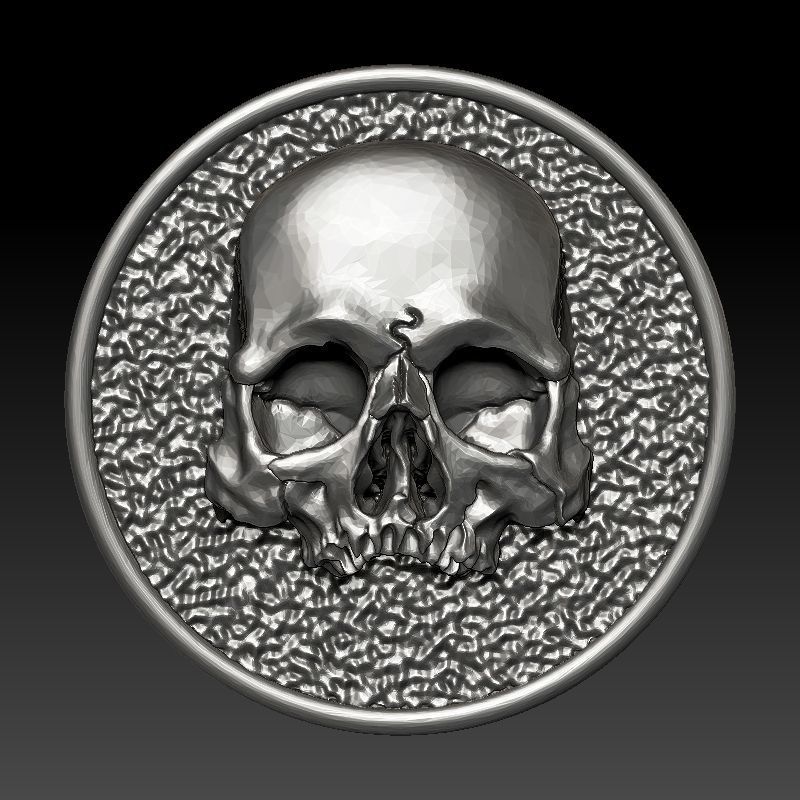 skull earrings studs 3D print model_24