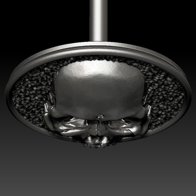 skull earrings studs 3D print model_19