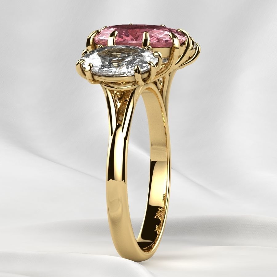 Three Ovals Gold Ring 3D print model_17