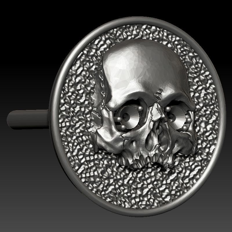 skull earrings studs 3D print model_10