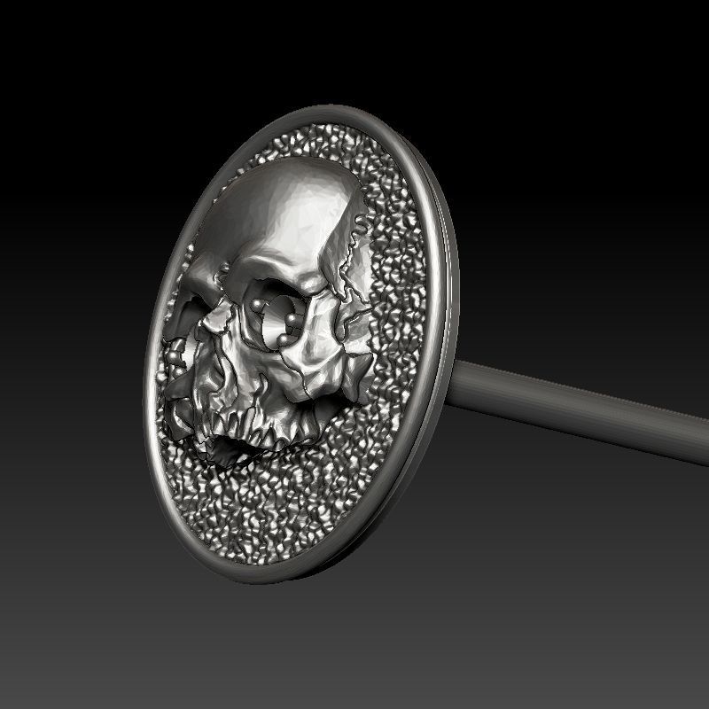 skull earrings studs 3D print model_21