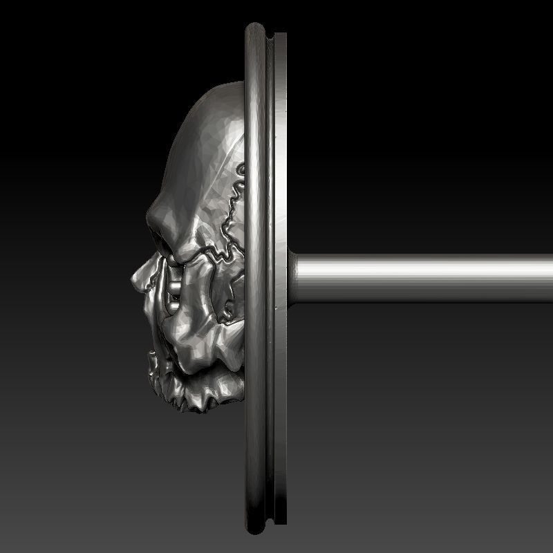 skull earrings studs 3D print model_38