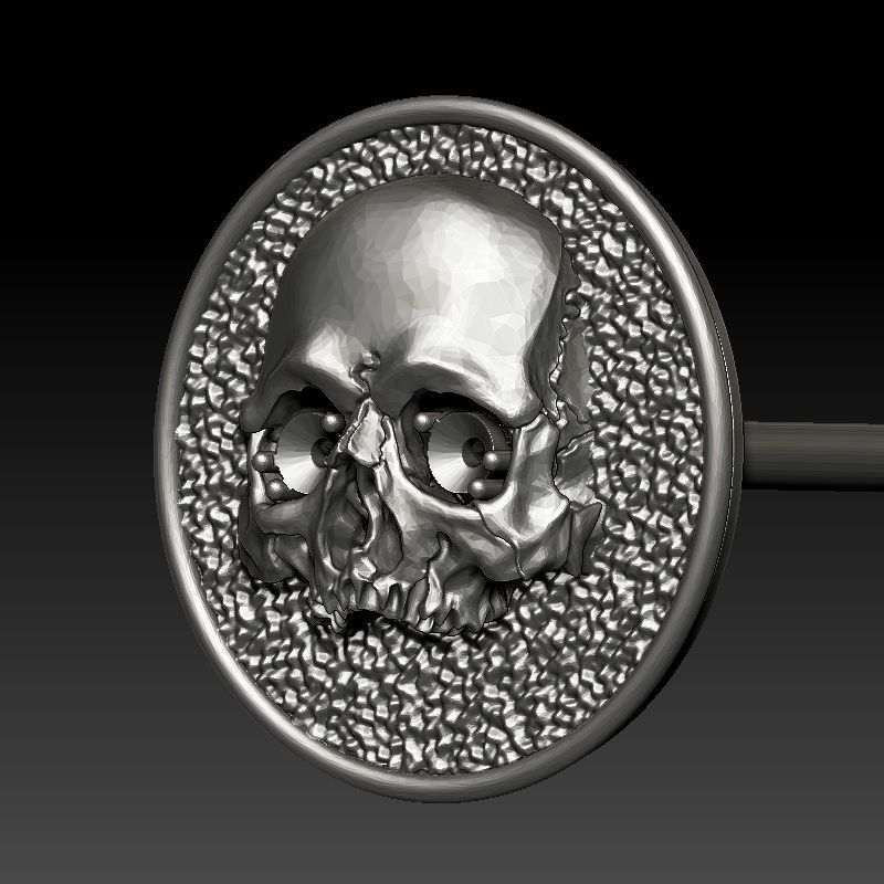skull earrings studs 3D print model_3