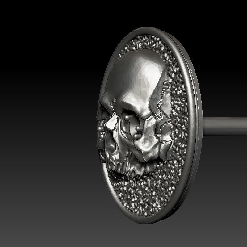 skull earrings studs 3D print model_27