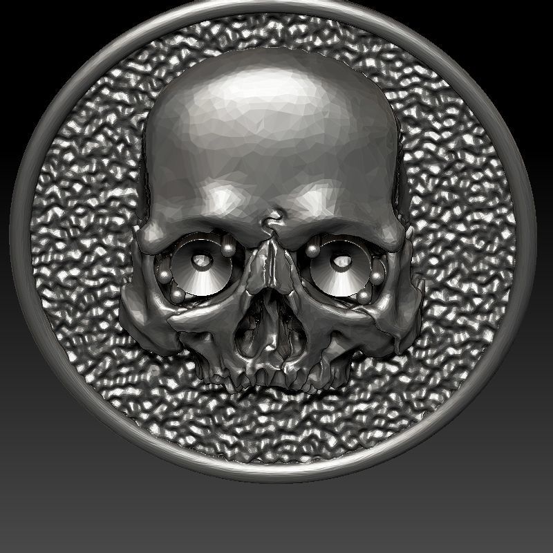 skull earrings studs 3D print model_17