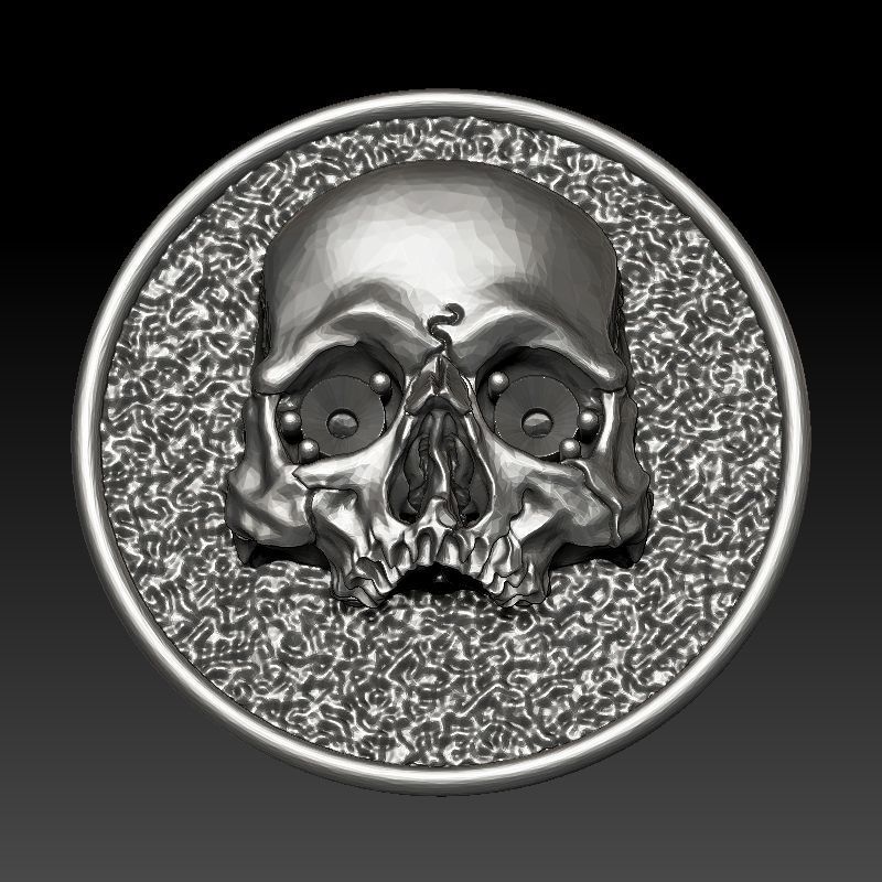 skull earrings studs 3D print model_36