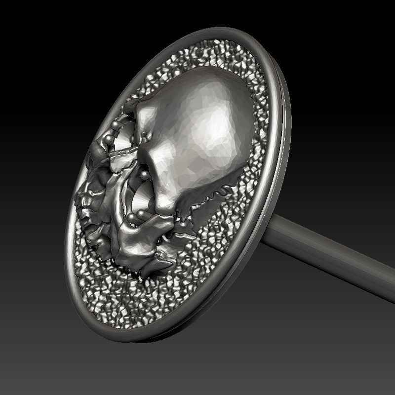 skull earrings studs 3D print model_22