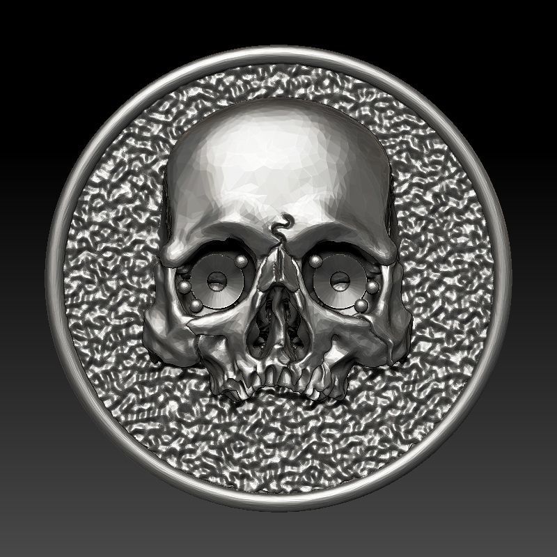 skull earrings studs 3D print model_11