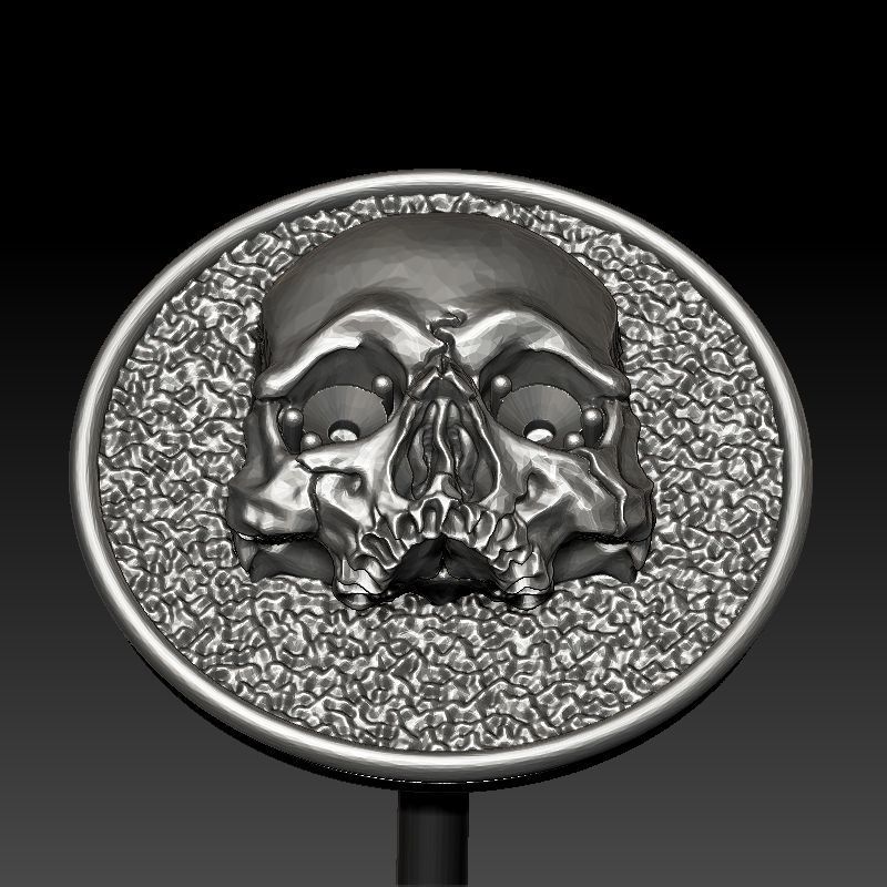 skull earrings studs 3D print model_42