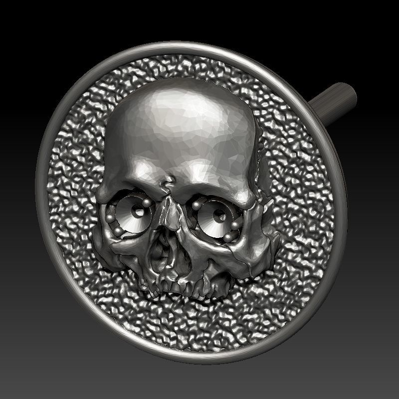 skull earrings studs 3D print model_25