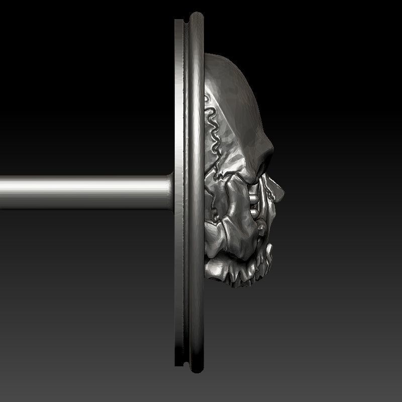 skull earrings studs 3D print model_35