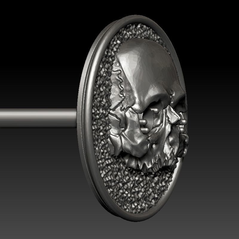 skull earrings studs 3D print model_9