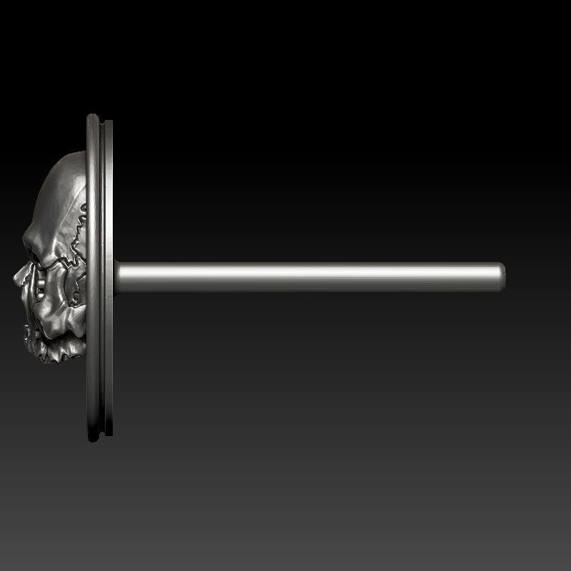 skull earrings studs 3D print model_47