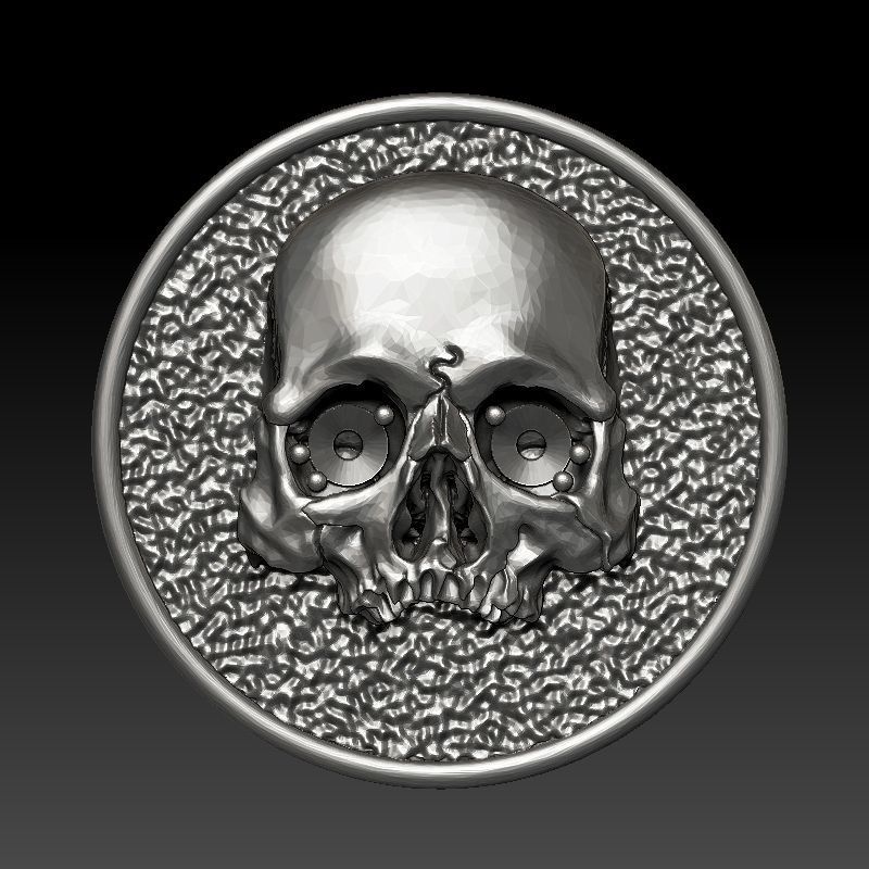 skull earrings studs 3D print model_30