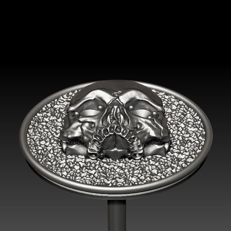 skull earrings studs 3D print model_14