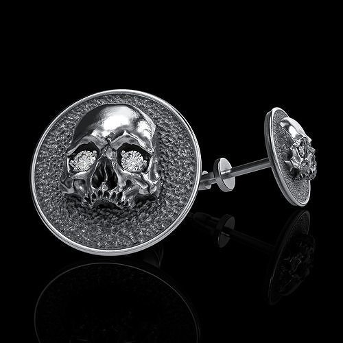 skull earrings studs 3D print model