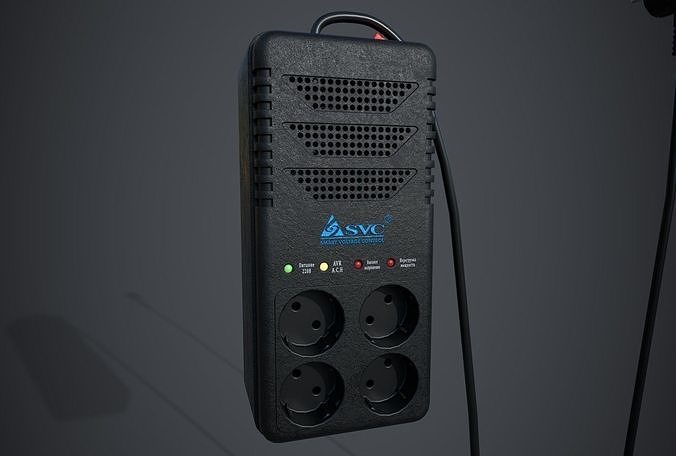 Stabilizer SVC AVR 1008 G 800VA LCD Low-poly 3D model