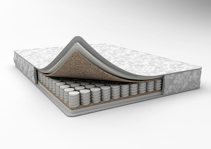 Mattress 3D Model with layer of foam on top 3D print model