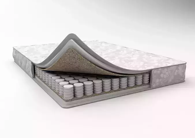 Mattress 3D Model with layer of foam on top