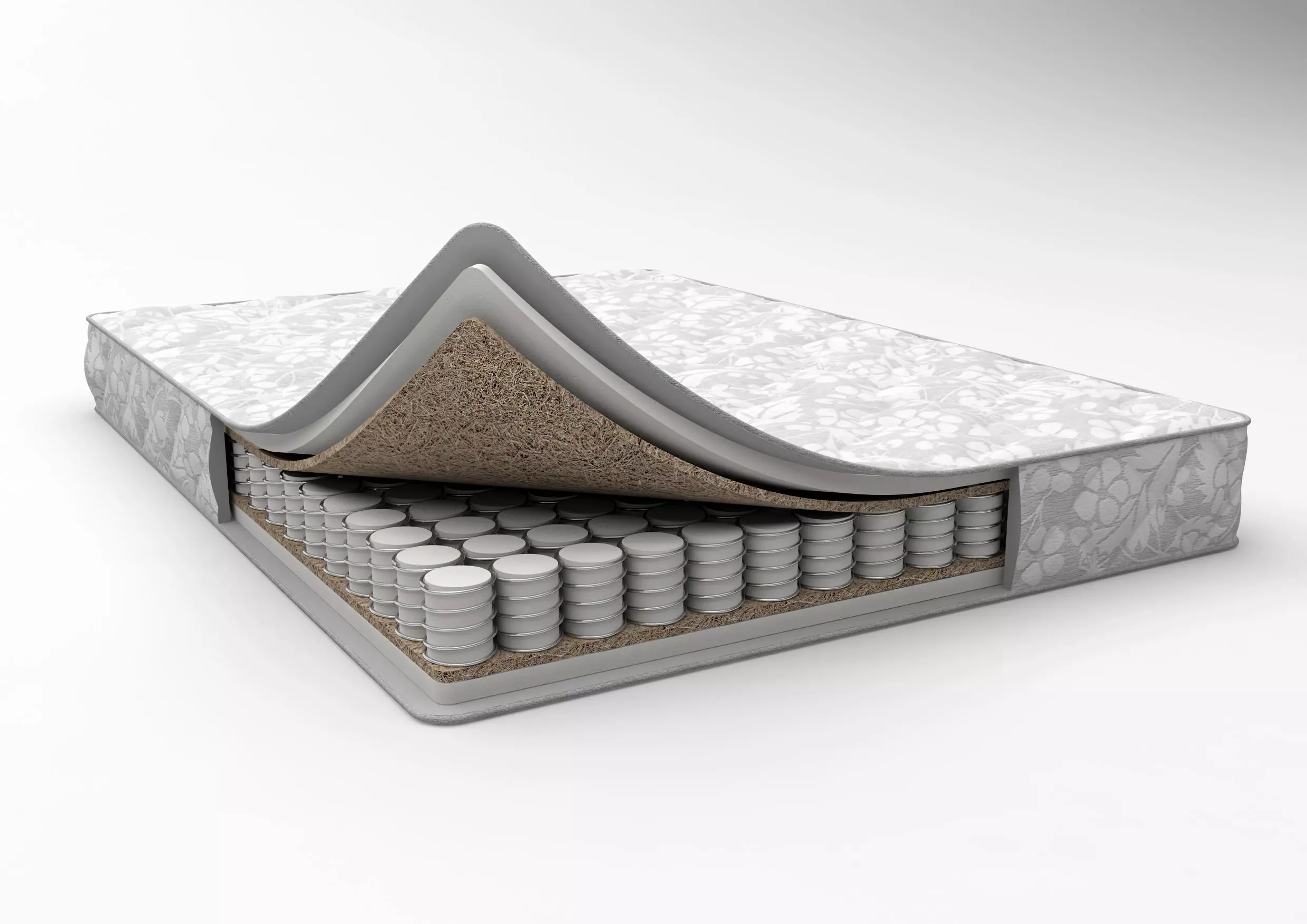Mattress 3D Model with layer of foam on top 3D print model