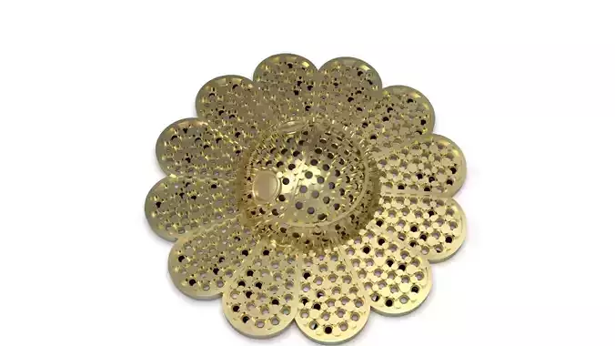 Sunflower gold plated flower brooch