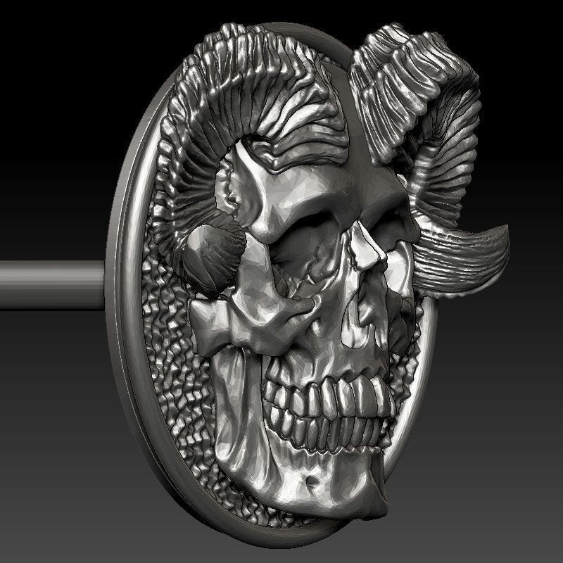 skull earrings studs 3D print model_10