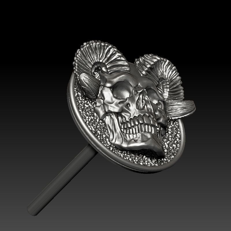 skull earrings studs 3D print model_20