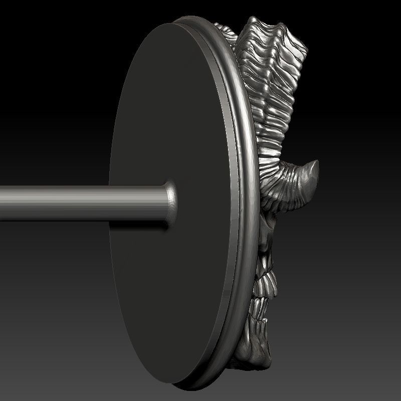 skull earrings studs 3D print model_9