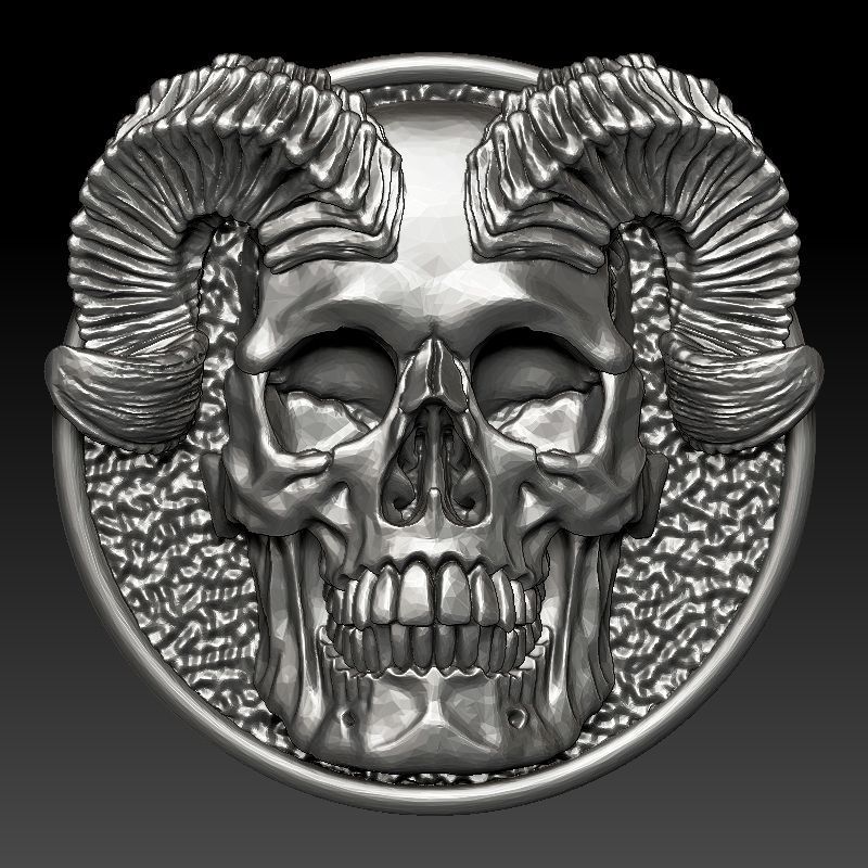 skull earrings studs 3D print model_1