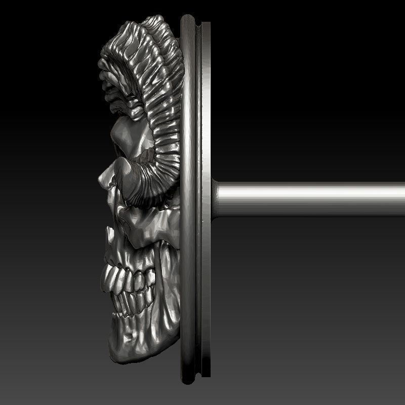 skull earrings studs 3D print model_2