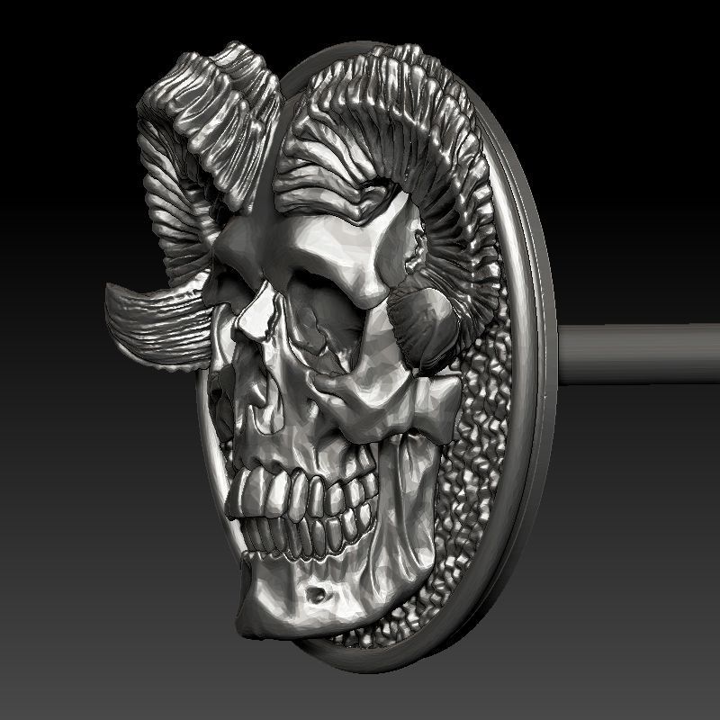 skull earrings studs 3D print model_8
