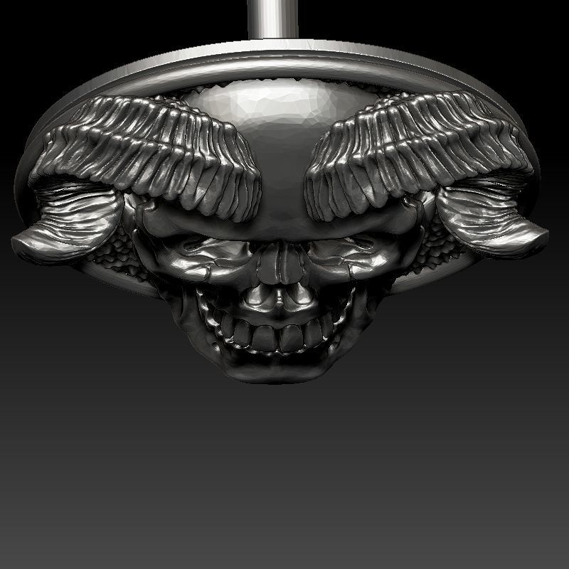 skull earrings studs 3D print model_26