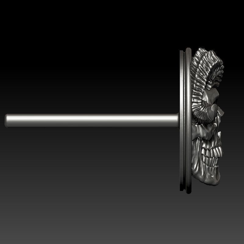 skull earrings studs 3D print model_23