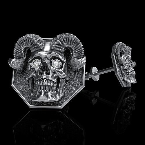 skull earrings studs 3D print model