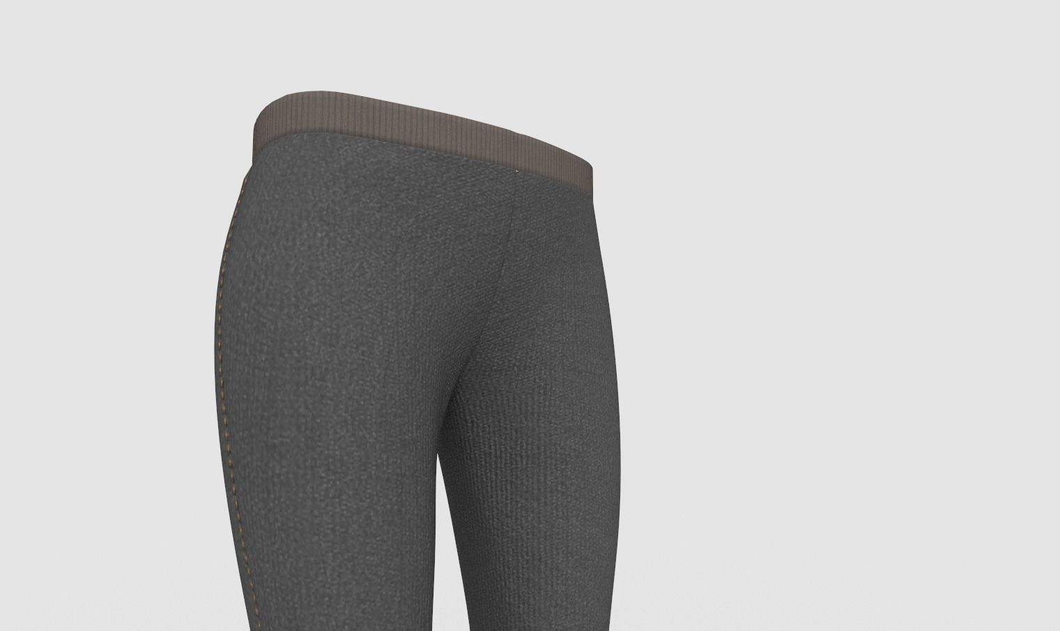 Girls casual Pant Low-poly 3D model_4