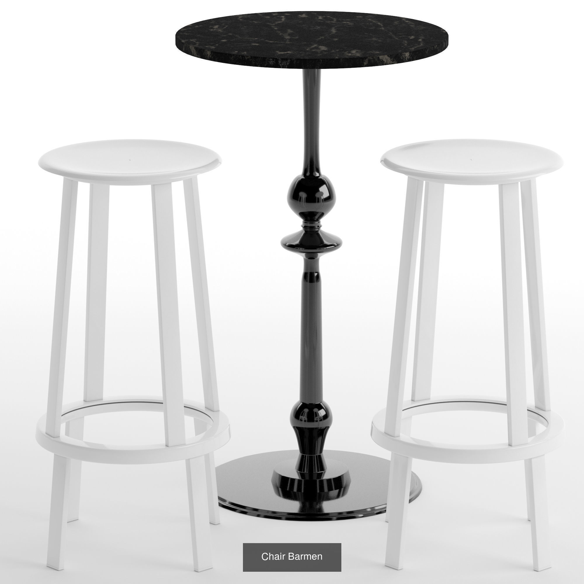 Chairs lounge chair with metal legs 3D Model Collection_6