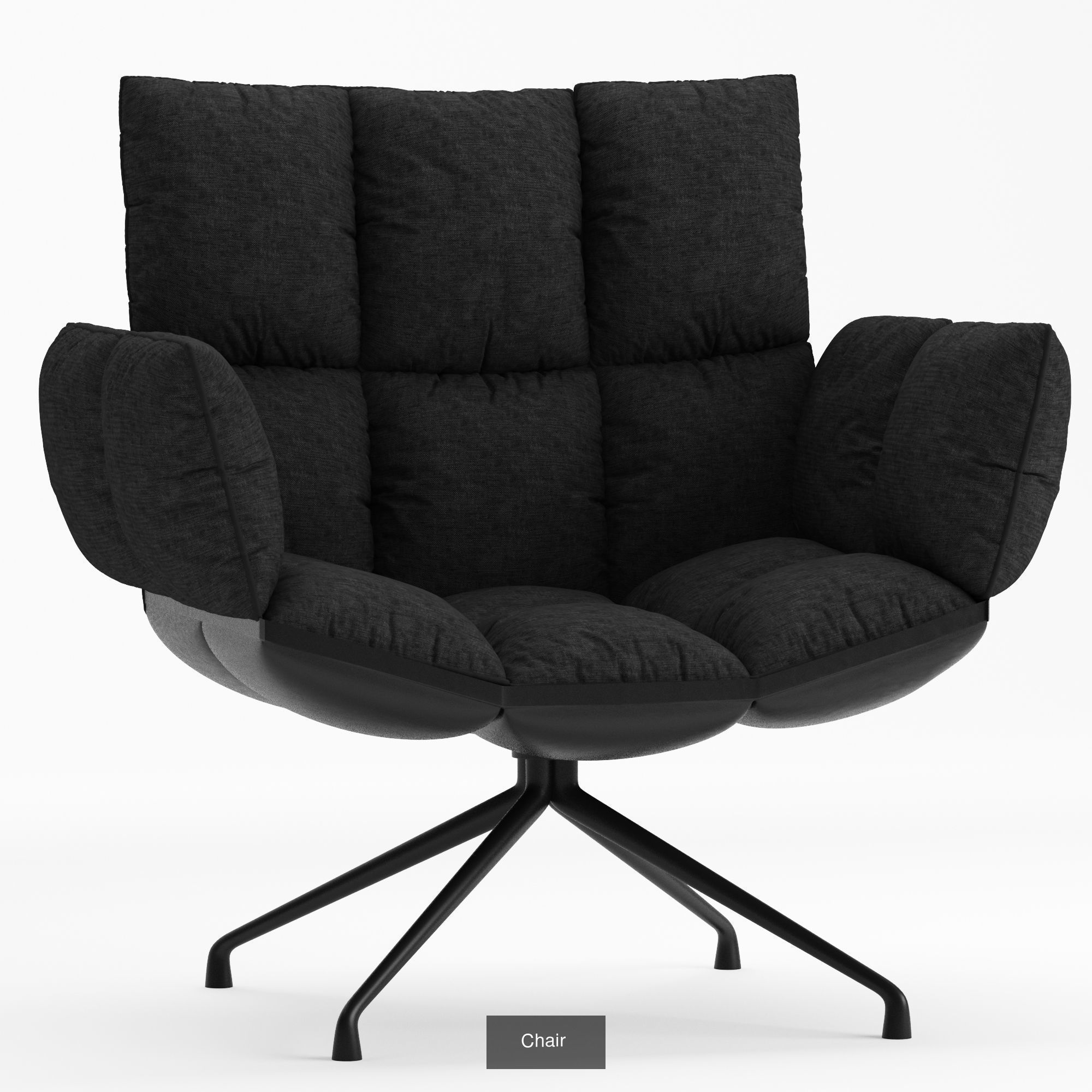 Chairs lounge chair with metal legs 3D Model Collection_1