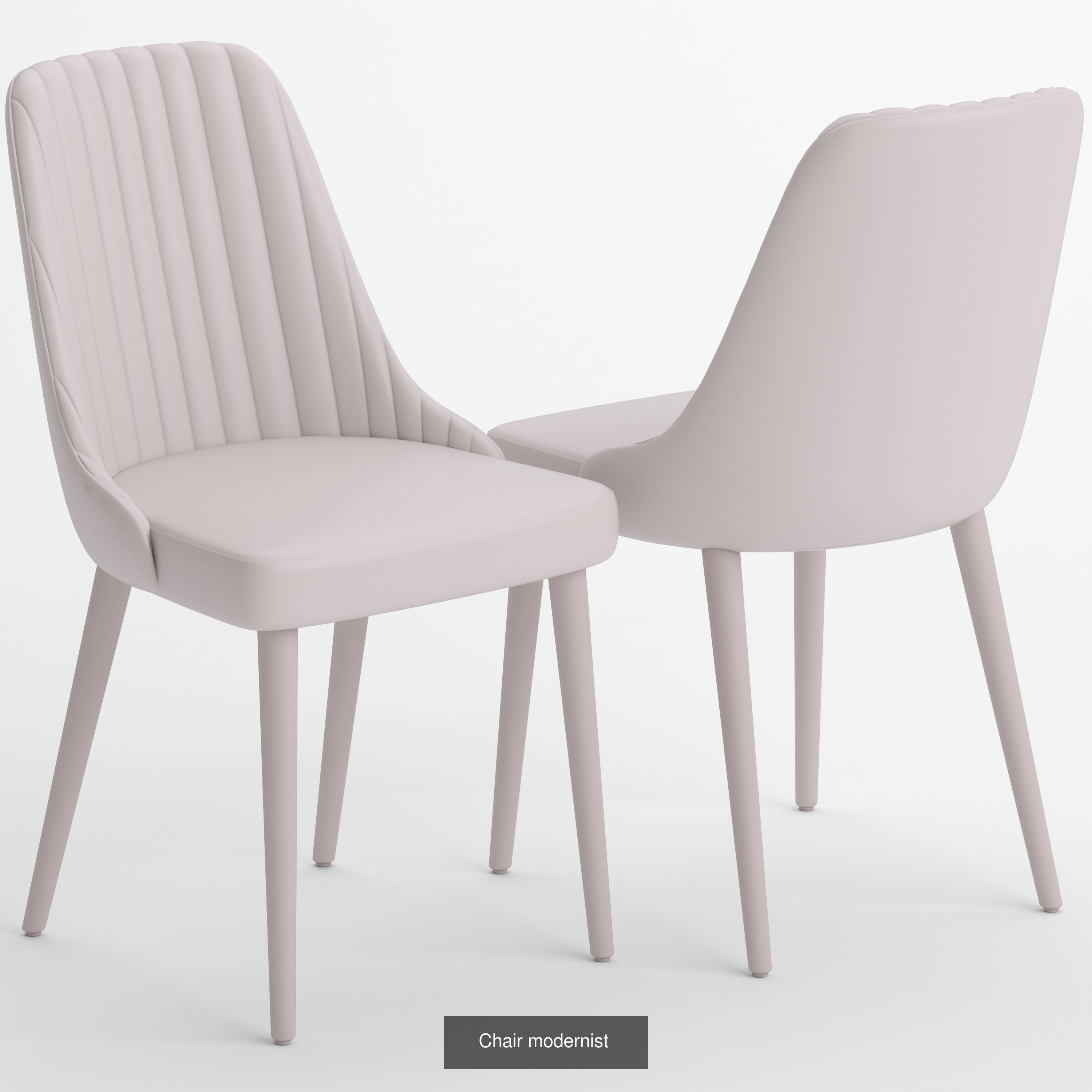 Chairs lounge chair with metal legs 3D Model Collection_7