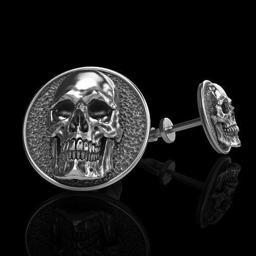 skull earrings studs 3D print model