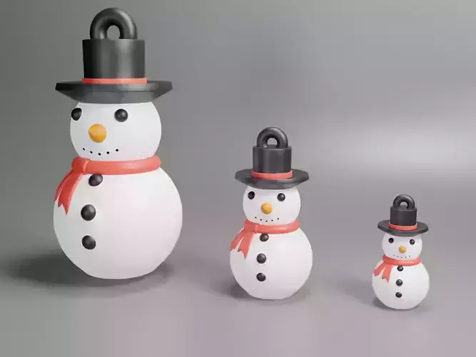 snow man christmas deco 3D print model