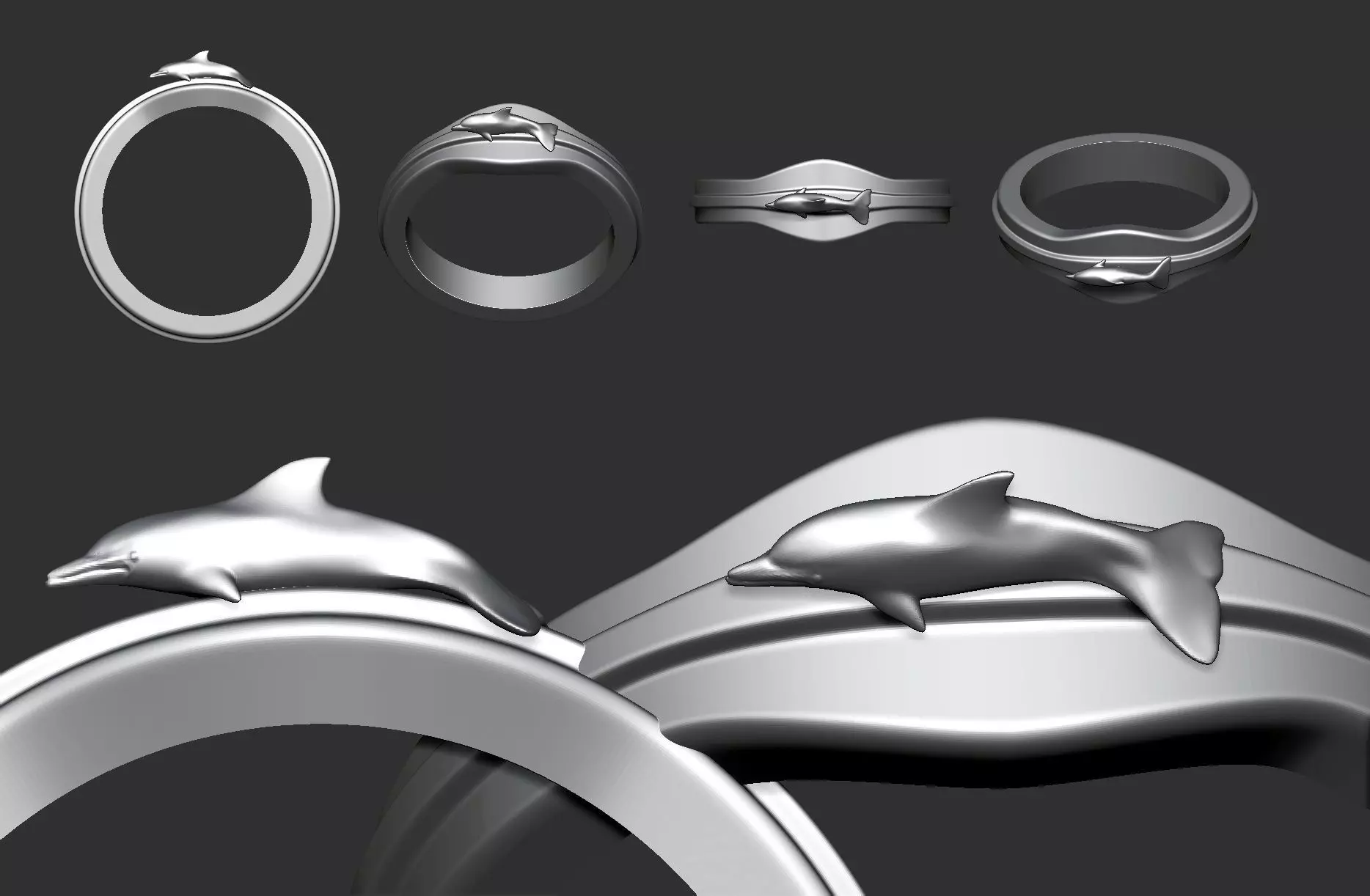 Dolfin Ring 3D print model