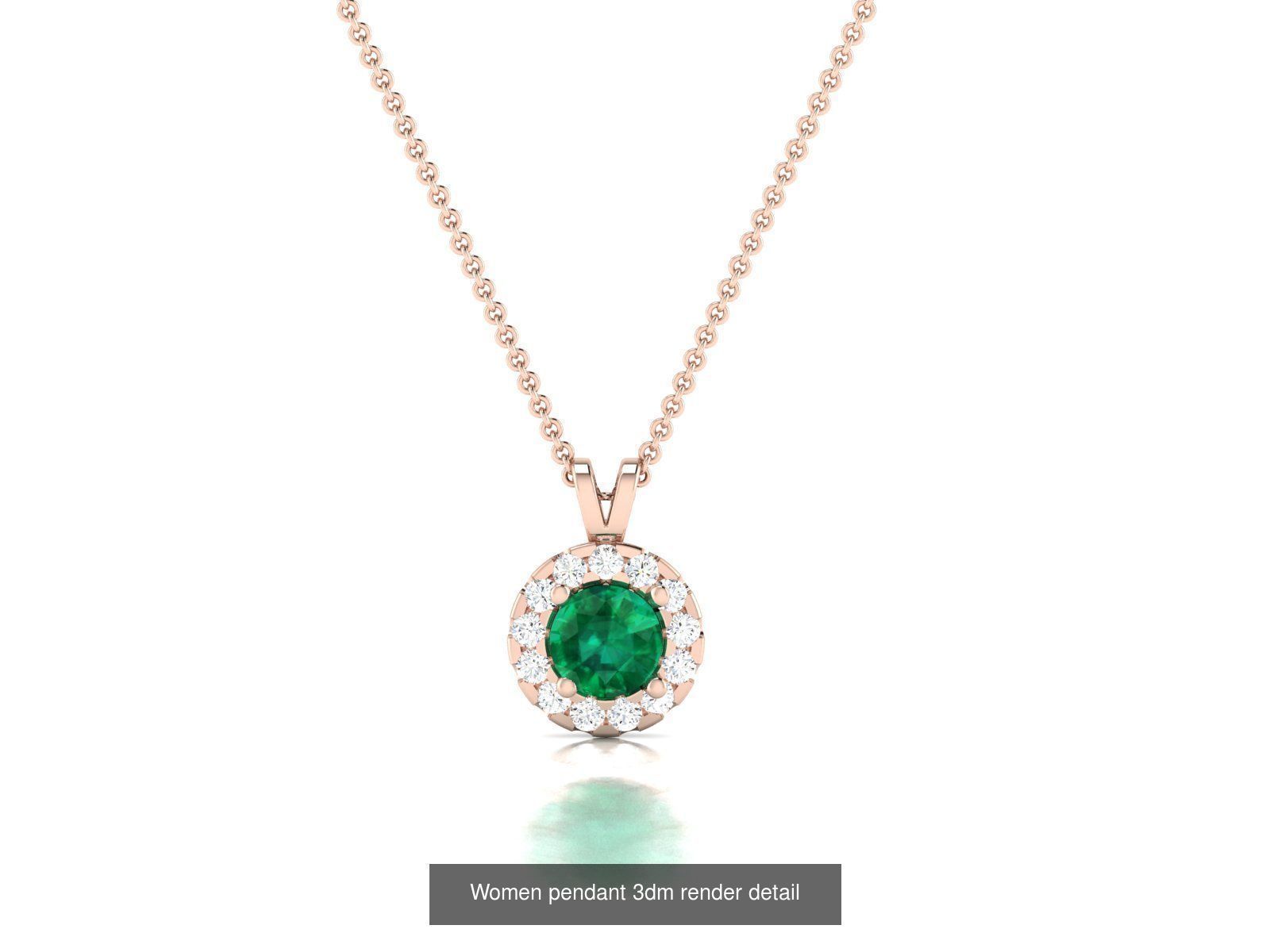 40 Emerald Gemstone Ring Earrings Pendant 3dm renders details  3D Model Collection_41