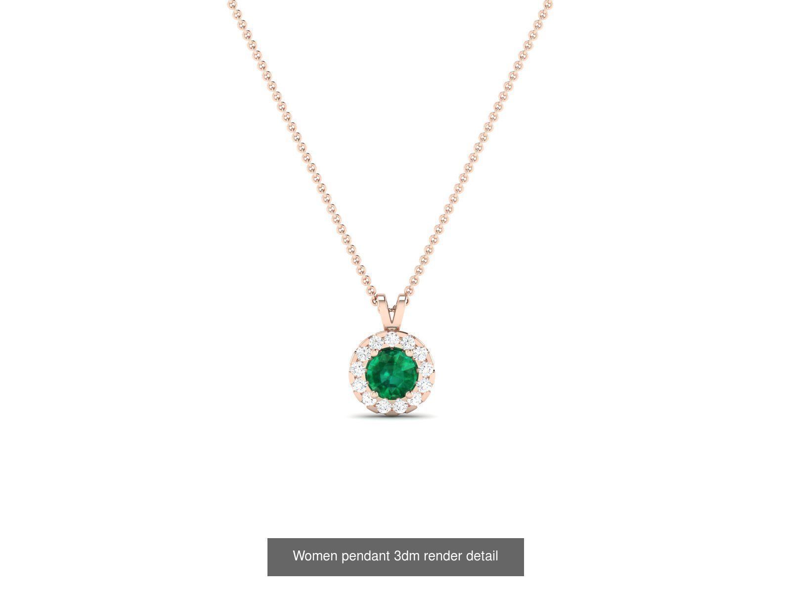 40 Emerald Gemstone Ring Earrings Pendant 3dm renders details  3D Model Collection_40