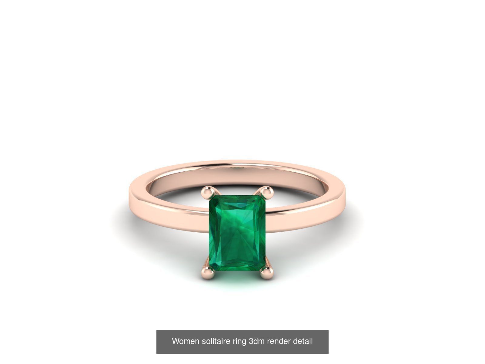 40 Emerald Gemstone Ring Earrings Pendant 3dm renders details  3D Model Collection_27