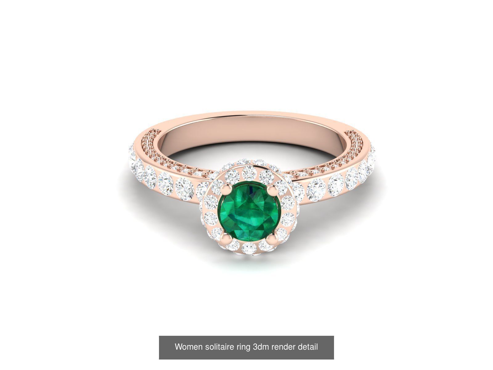 40 Emerald Gemstone Ring Earrings Pendant 3dm renders details  3D Model Collection_20