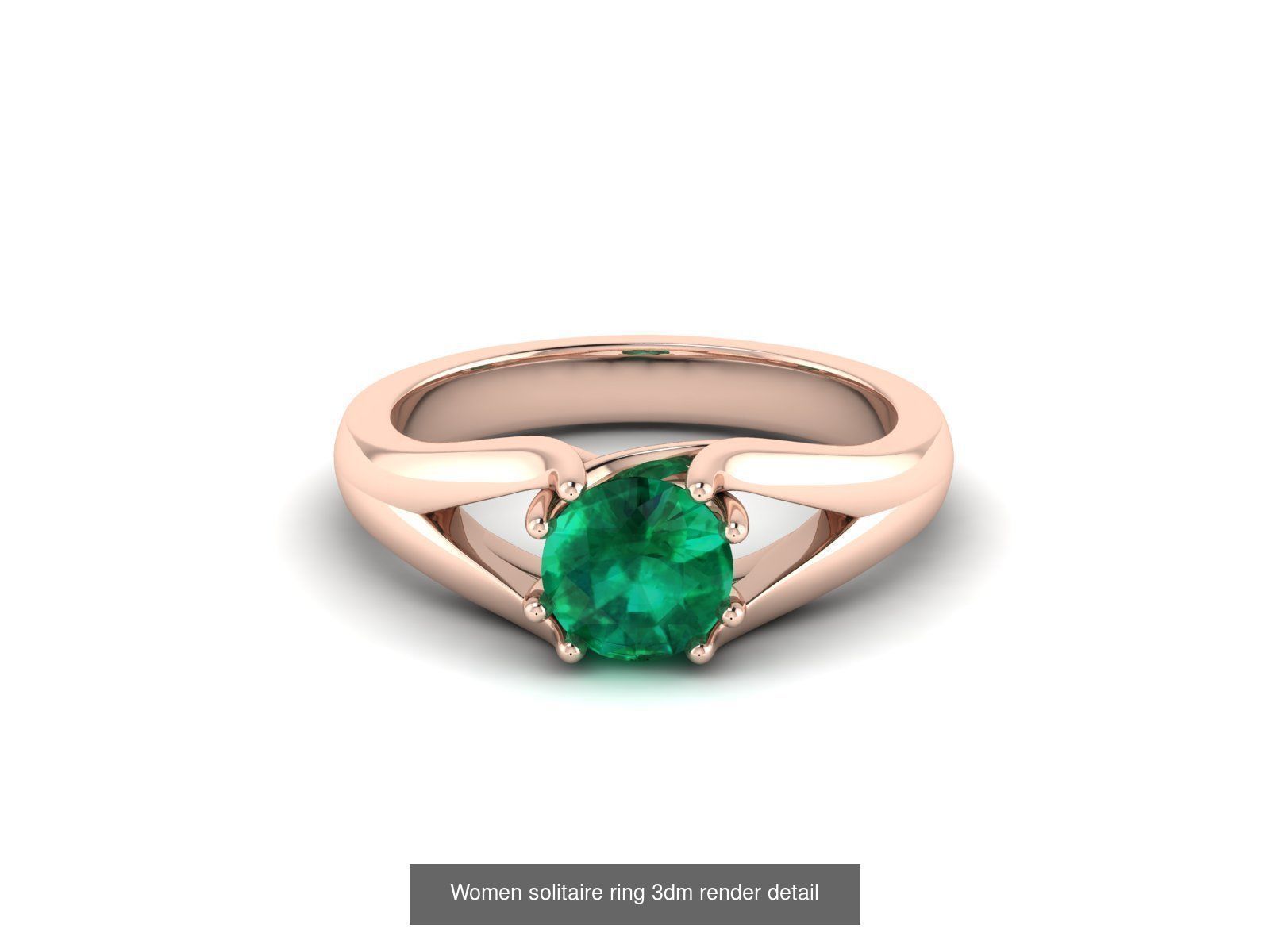 40 Emerald Gemstone Ring Earrings Pendant 3dm renders details  3D Model Collection_26
