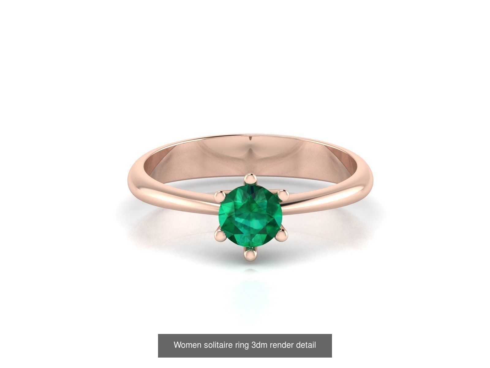 40 Emerald Gemstone Ring Earrings Pendant 3dm renders details  3D Model Collection_9
